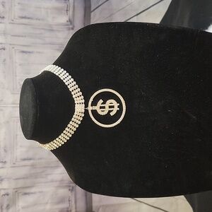 Rhinestone Dollar Sign Choker